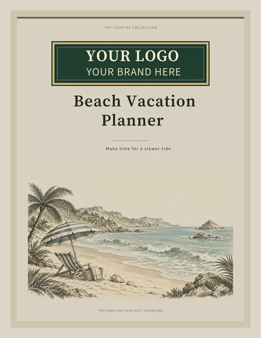 Beach Vacation Planner illustrated agency cover