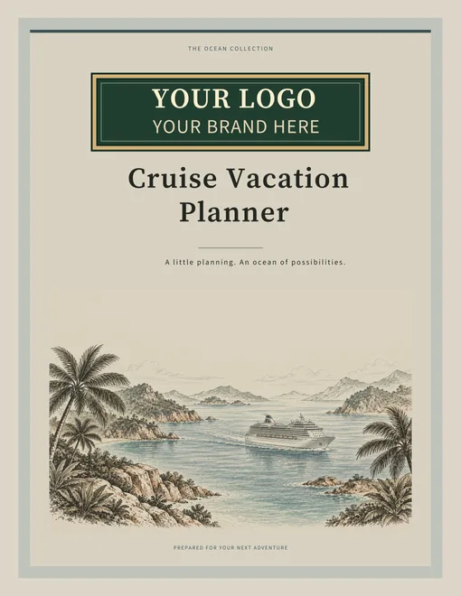 Cruise Vacation Planner cover with agency-logo placeholder