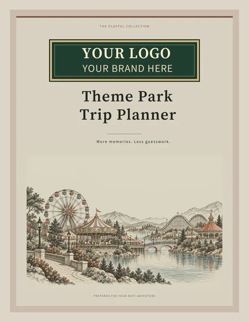 Theme Park Trip Planner illustrated agency cover